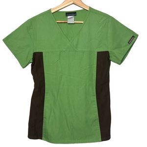 Cherokee Green and Brown Scrub Top